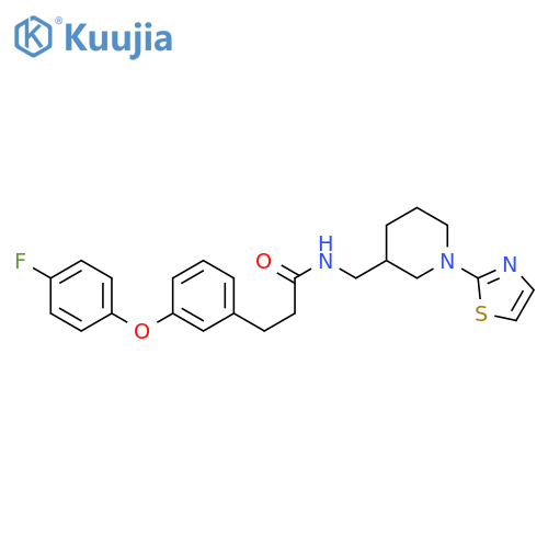 3-[3-(4-fluorophenoxy)phenyl]-N-[[1-(1,3-thiazol-2-yl)piperidin-3-yl]methyl]propanamide structure