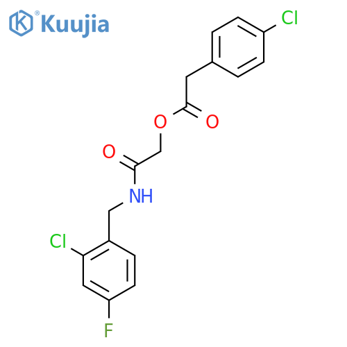 {[(2-chloro-4-fluorophenyl)methyl]carbamoyl}methyl 2-(4-chlorophenyl)acetate structure