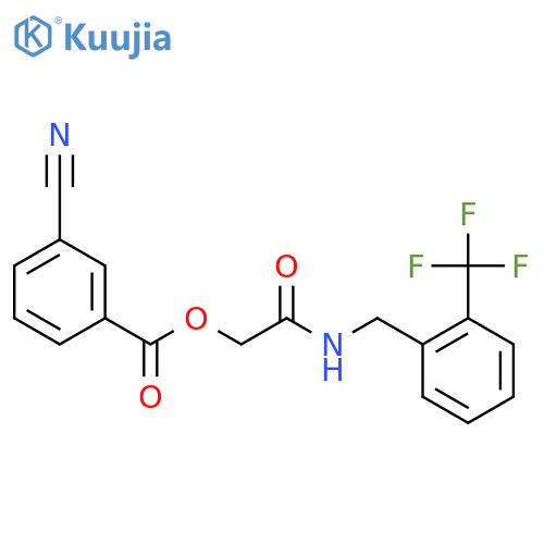 ({[2-(trifluoromethyl)phenyl]methyl}carbamoyl)methyl 3-cyanobenzoate structure