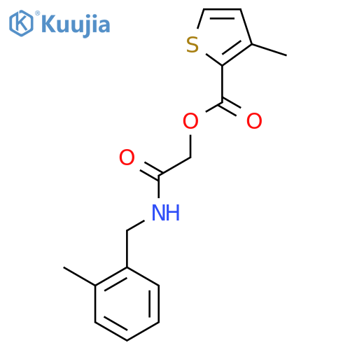 {[(2-methylphenyl)methyl]carbamoyl}methyl 3-methylthiophene-2-carboxylate structure