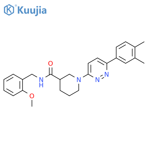1-[6-(3,4-Dimethylphenyl)pyridazin-3-YL]-N-[(2-methoxyphenyl)methyl]piperidine-3-carboxamide structure