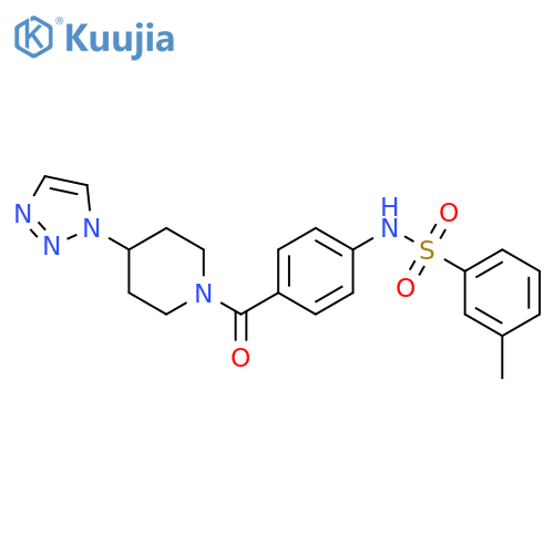 3-methyl-N-[4-[4-(triazol-1-yl)piperidine-1-carbonyl]phenyl]benzenesulfonamide structure