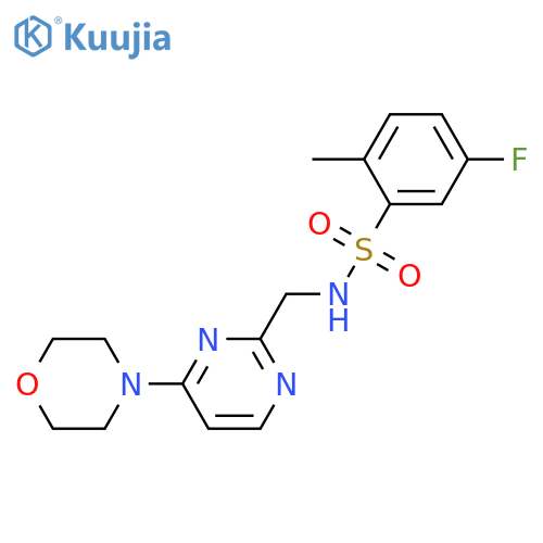 5-fluoro-2-methyl-N-{[4-(morpholin-4-yl)pyrimidin-2-yl]methyl}benzene-1-sulfonamide structure