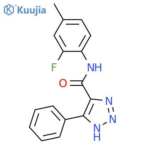 N-(2-fluoro-4-methylphenyl)-4-phenyl-1H-1,2,3-triazole-5-carboxamide structure