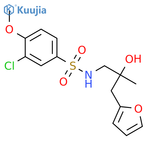 3-chloro-N-{2-[(furan-2-yl)methyl]-2-hydroxypropyl}-4-methoxybenzene-1-sulfonamide structure
