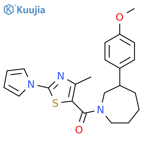 [3-(4-methoxyphenyl)azepan-1-yl]-(4-methyl-2-pyrrol-1-yl-1,3-thiazol-5-yl)methanone structure