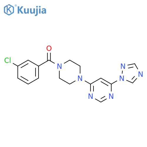(3-Chlorophenyl)[4-[6-(1H-1,2,4-triazol-1-yl)-4-pyrimidinyl]-1-piperazinyl]methanone structure