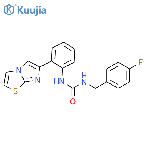 1-[(4-fluorophenyl)methyl]-3-(2-imidazo[2,1-b][1,3]thiazol-6-ylphenyl)urea structure