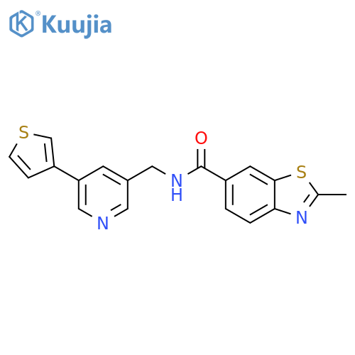 2-Methyl-N-[[5-(3-thienyl)-3-pyridinyl]methyl]-6-benzothiazolecarboxamide structure