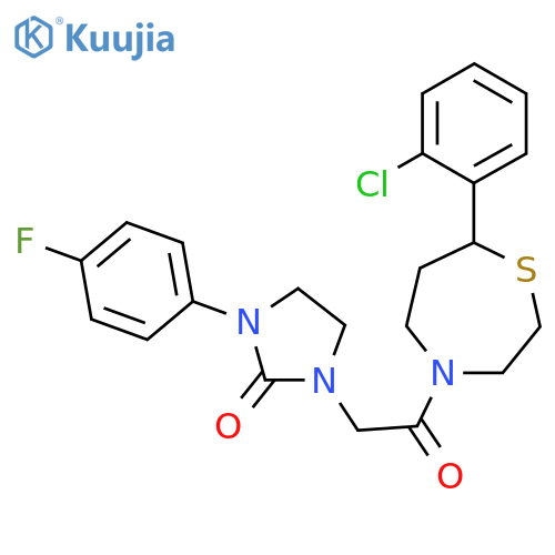 1-{2-[7-(2-chlorophenyl)-1,4-thiazepan-4-yl]-2-oxoethyl}-3-(4-fluorophenyl)imidazolidin-2-one structure