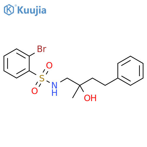 2-bromo-N-(2-hydroxy-2-methyl-4-phenylbutyl)benzene-1-sulfonamide structure