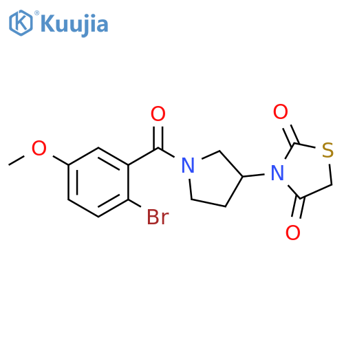 3-[1-(2-Bromo-5-methoxybenzoyl)-3-pyrrolidinyl]-2,4-thiazolidinedione structure