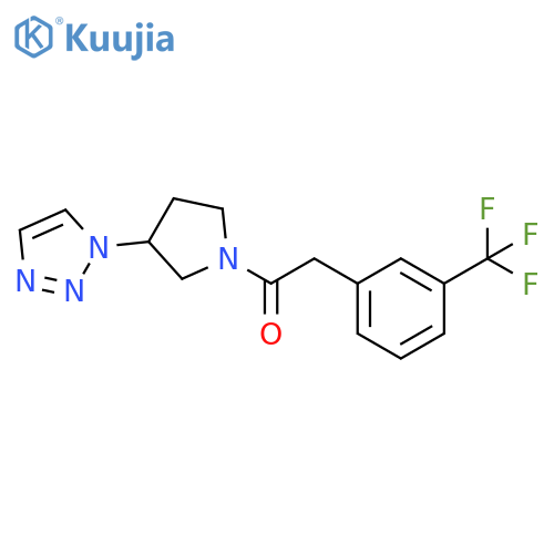 1-[3-(1H-1,2,3-Triazol-1-yl)-1-pyrrolidinyl]-2-[3-(trifluoromethyl)phenyl]ethanone structure