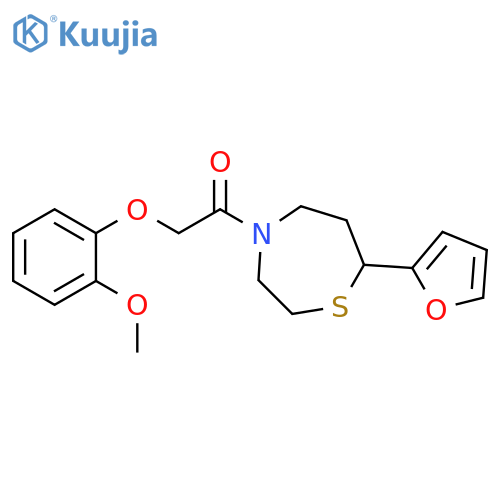 1-[7-(furan-2-yl)-1,4-thiazepan-4-yl]-2-(2-methoxyphenoxy)ethan-1-one structure