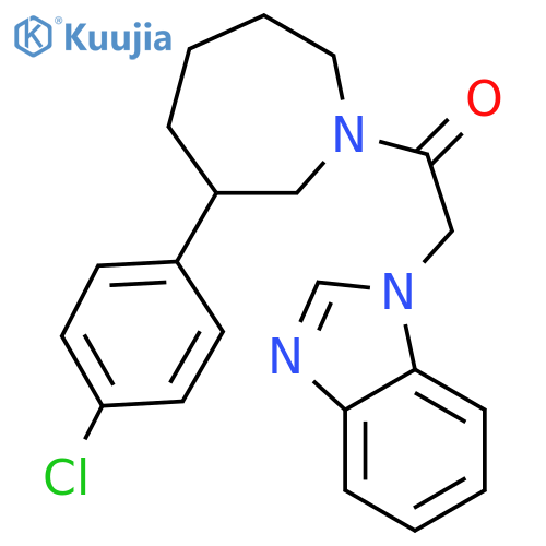 2-(benzimidazol-1-yl)-1-[3-(4-chlorophenyl)azepan-1-yl]ethanone structure