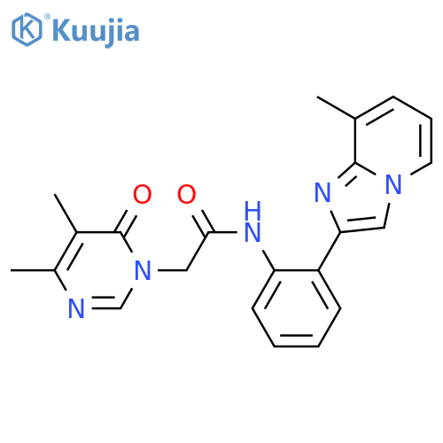 2-(4,5-dimethyl-6-oxopyrimidin-1-yl)-N-[2-(8-methylimidazo[1,2-a]pyridin-2-yl)phenyl]acetamide structure