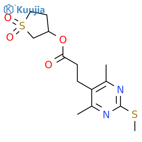 1,1-Dioxo-1lambda6-thiolan-3-yl 3-[4,6-dimethyl-2-(methylsulfanyl)pyrimidin-5-yl]propanoate structure