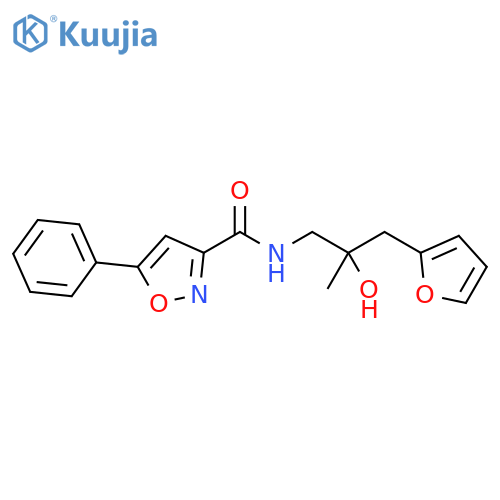 N-[3-(furan-2-yl)-2-hydroxy-2-methylpropyl]-5-phenyl-1,2-oxazole-3-carboxamide structure