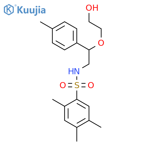 2-[1-(4-methylphenyl)-2-(2,4,5-trimethylbenzenesulfonamido)ethoxy]ethan-1-ol structure