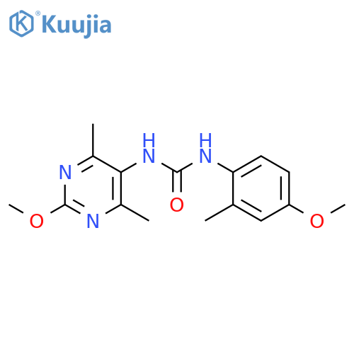 1-(4-methoxy-2-methylphenyl)-3-(2-methoxy-4,6-dimethylpyrimidin-5-yl)urea structure