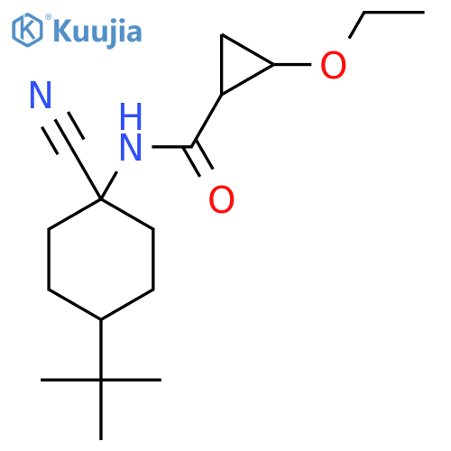 N-(4-tert-butyl-1-cyanocyclohexyl)-2-ethoxycyclopropane-1-carboxamide structure