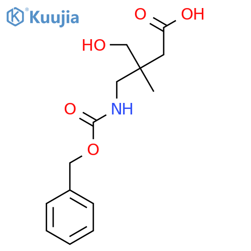 3-({[(Benzyloxy)carbonyl]amino}methyl)-4-hydroxy-3-methylbutanoic acid structure