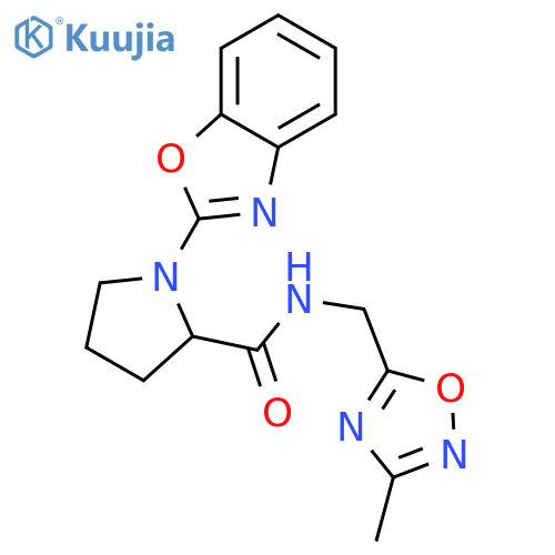 1-(1,3-benzoxazol-2-yl)-N-[(3-methyl-1,2,4-oxadiazol-5-yl)methyl]pyrrolidine-2-carboxamide structure