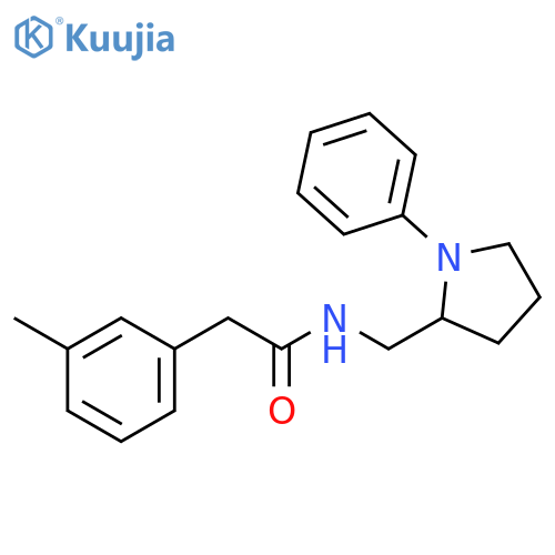 2-(3-methylphenyl)-N-[(1-phenylpyrrolidin-2-yl)methyl]acetamide structure