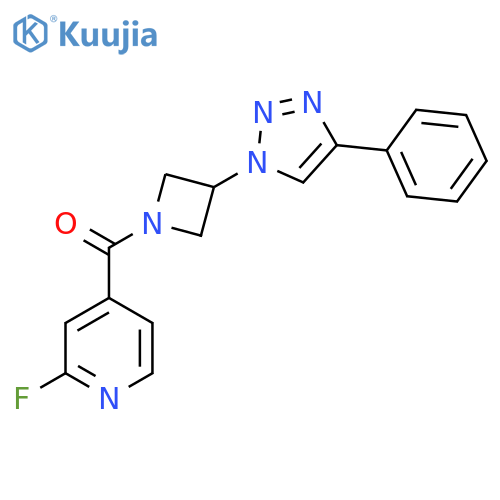 2-fluoro-4-[3-(4-phenyl-1H-1,2,3-triazol-1-yl)azetidine-1-carbonyl]pyridine structure