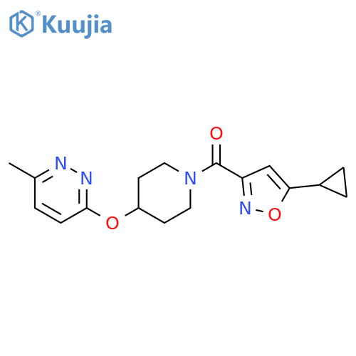3-{[1-(5-cyclopropyl-1,2-oxazole-3-carbonyl)piperidin-4-yl]oxy}-6-methylpyridazine structure