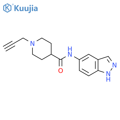 N-(1H-indazol-5-yl)-1-(prop-2-yn-1-yl)piperidine-4-carboxamide structure