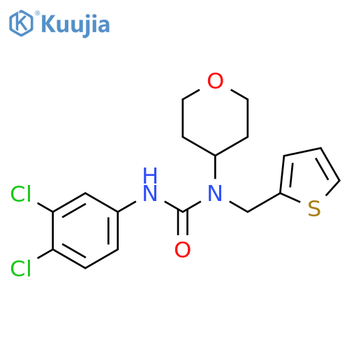 3-(3,4-dichlorophenyl)-1-(oxan-4-yl)-1-[(thiophen-2-yl)methyl]urea structure