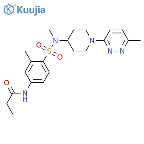 N-[3-methyl-4-({[1-(6-methylpyridazin-3-yl)piperidin-4-yl]methyl}sulfamoyl)phenyl]propanamide structure