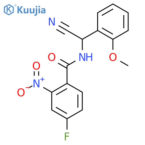 N-[cyano(2-methoxyphenyl)methyl]-4-fluoro-2-nitrobenzamide structure