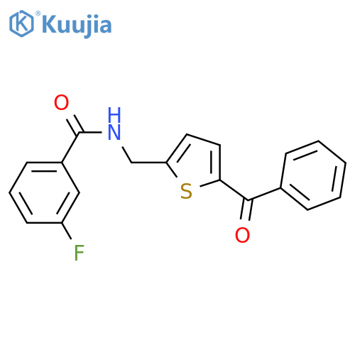 N-[(5-benzoylthiophen-2-yl)methyl]-3-fluorobenzamide structure