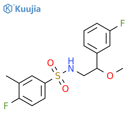 4-Fluoro-N-[2-(3-fluorophenyl)-2-methoxyethyl]-3-methylbenzenesulfonamide structure