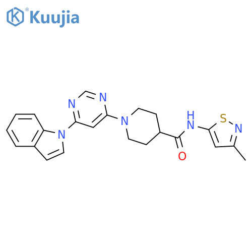 1-(6-indol-1-ylpyrimidin-4-yl)-N-(3-methyl-1,2-thiazol-5-yl)piperidine-4-carboxamide structure