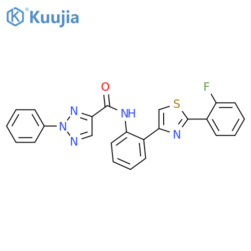 N-[2-[2-(2-fluorophenyl)-1,3-thiazol-4-yl]phenyl]-2-phenyltriazole-4-carboxamide structure