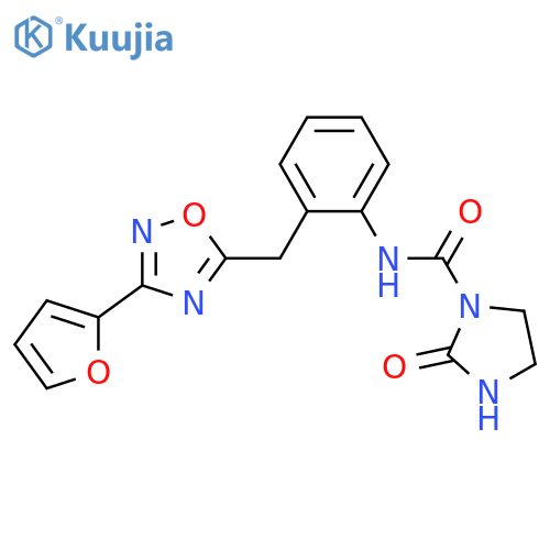 N-(2-{[3-(furan-2-yl)-1,2,4-oxadiazol-5-yl]methyl}phenyl)-2-oxoimidazolidine-1-carboxamide structure