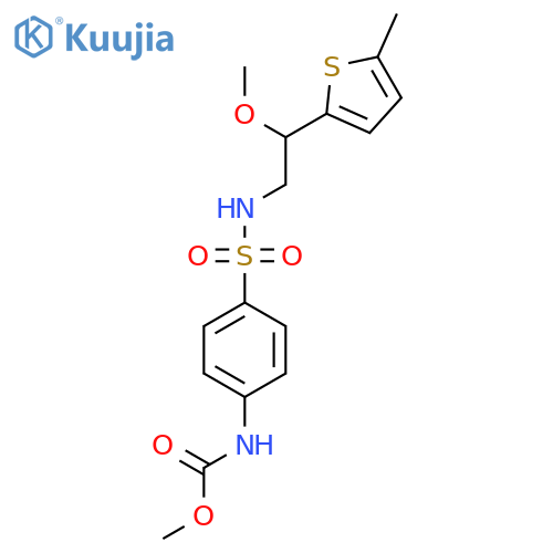 methyl (4-(N-(2-methoxy-2-(5-methylthiophen-2-yl)ethyl)sulfamoyl)phenyl)carbamate structure