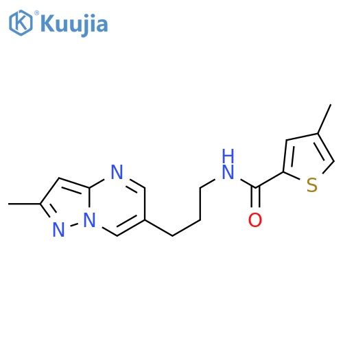 4-methyl-N-[3-(2-methylpyrazolo[1,5-a]pyrimidin-6-yl)propyl]thiophene-2-carboxamide structure