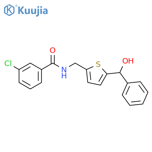 3-chloro-N-({5-[hydroxy(phenyl)methyl]thiophen-2-yl}methyl)benzamide structure
