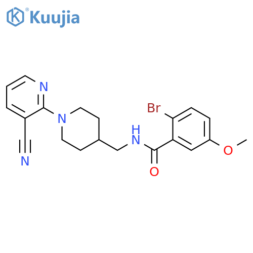 2-bromo-N-{[1-(3-cyanopyridin-2-yl)piperidin-4-yl]methyl}-5-methoxybenzamide structure
