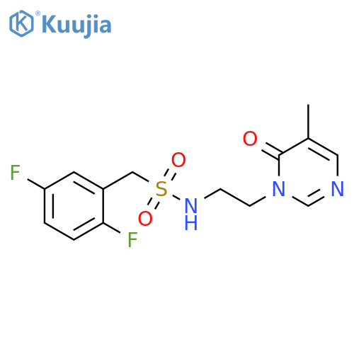 1-(2,5-difluorophenyl)-N-[2-(5-methyl-6-oxo-1,6-dihydropyrimidin-1-yl)ethyl]methanesulfonamide structure