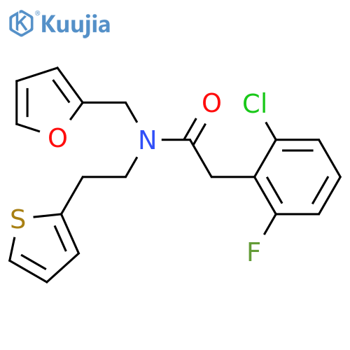 2-(2-chloro-6-fluorophenyl)-N-[(furan-2-yl)methyl]-N-[2-(thiophen-2-yl)ethyl]acetamide structure