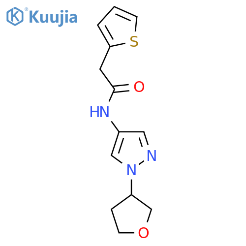 N-(1-(tetrahydrofuran-3-yl)-1H-pyrazol-4-yl)-2-(thiophen-2-yl)acetamide structure