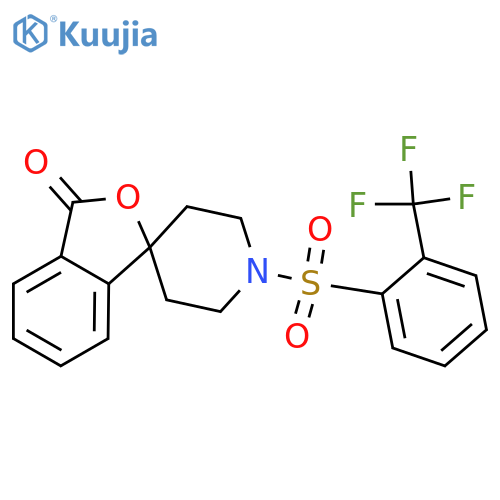 1'-[2-(trifluoromethyl)benzenesulfonyl]-3H-spiro[2-benzofuran-1,4'-piperidine]-3-one structure