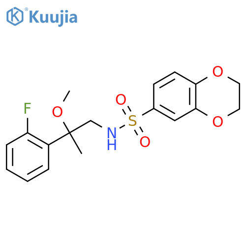 N-(2-(2-fluorophenyl)-2-methoxypropyl)-2,3-dihydrobenzo[b][1,4]dioxine-6-sulfonamide structure