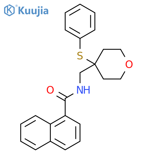 N-{[4-(phenylsulfanyl)oxan-4-yl]methyl}naphthalene-1-carboxamide structure