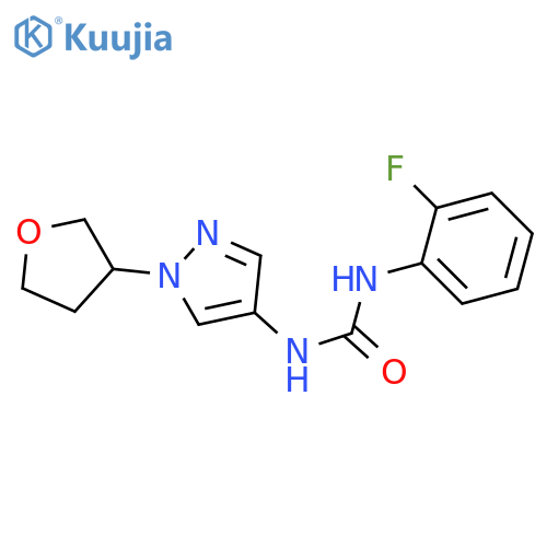1-(2-fluorophenyl)-3-[1-(oxolan-3-yl)pyrazol-4-yl]urea structure